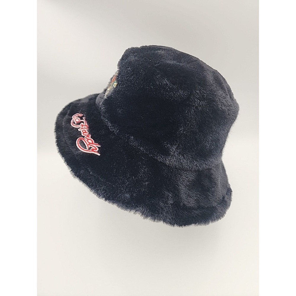 NWT Ed Hardy Black Y2K‎ Style Faux Fur Embroidered Bucket Hat - Picture 13 of 13